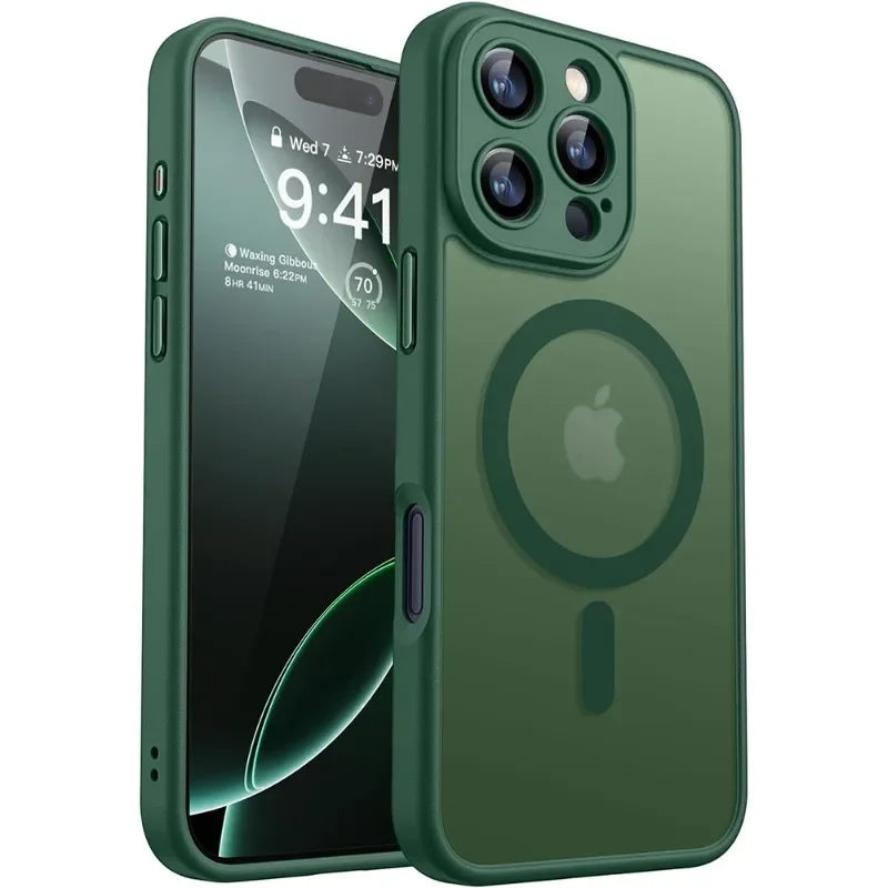 Luxury Frosted Phone Case for Iphone 17 17E 16E 16 15 14 13 12 11 Pro Max plus Air for Magsafe Matte Transparent Magnetic Cover