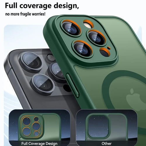 Luxury Frosted Phone Case for Iphone 17 17E 16E 16 15 14 13 12 11 Pro Max plus Air for Magsafe Matte Transparent Magnetic Cover